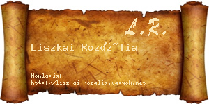 Liszkai Rozália névjegykártya