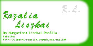 rozalia liszkai business card